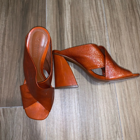 Mercedes Castillo Leni High Cross Strap Sandal Brown Leather 37.5 / 7.5 - Picture 3 of 6